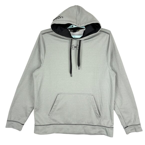 Under Armour Men's Pullover Loose Fit Gray Hoodie Sweatshirt Size L Drawstring - Picture 1 of 12